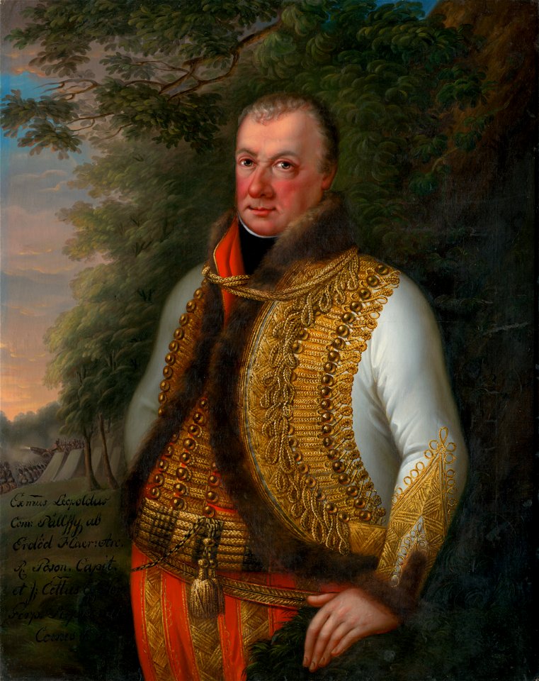Stredoeurópsky maliar z 19. storočia - Portrait of Leopold Pálfy in a Landscape - O 1829 - Slovak National Gallery