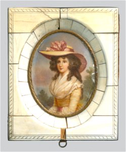 Stredoeurópsky maliar miniatúr z 18. storočia - Young Lady in a Hat - O 6453 - Slovak National Gallery