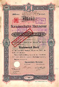 Strassenbahn Hannover 1000 Mk 1892