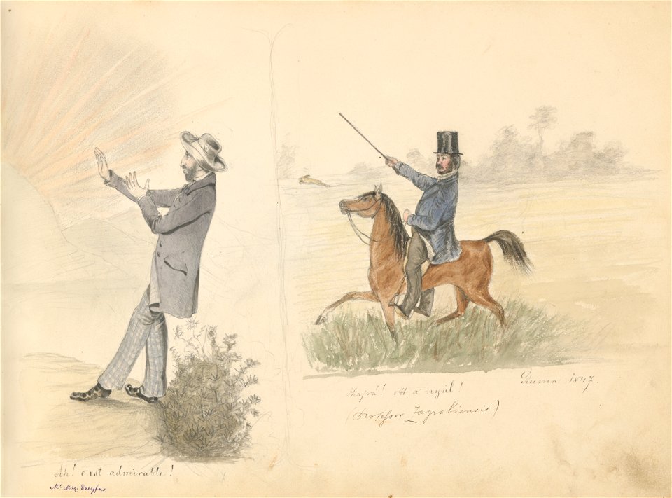 Stredoeurópsky maliar z 19. storočia - Album kresieb z 1847 - 1849 - K 6079-8 - Slovak National Gallery