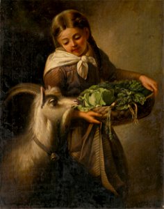 Stredoeurópsky maliar z 2. polovice 19. storočia - Girl with a Goat - O 2251 - Slovak National Gallery