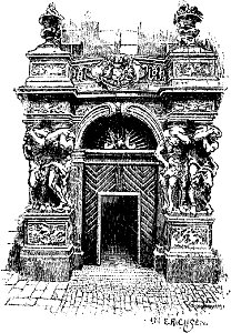 Story of Prague (1920), gate of the Clam-Gallas Palace. Free illustration for personal and commercial use.
