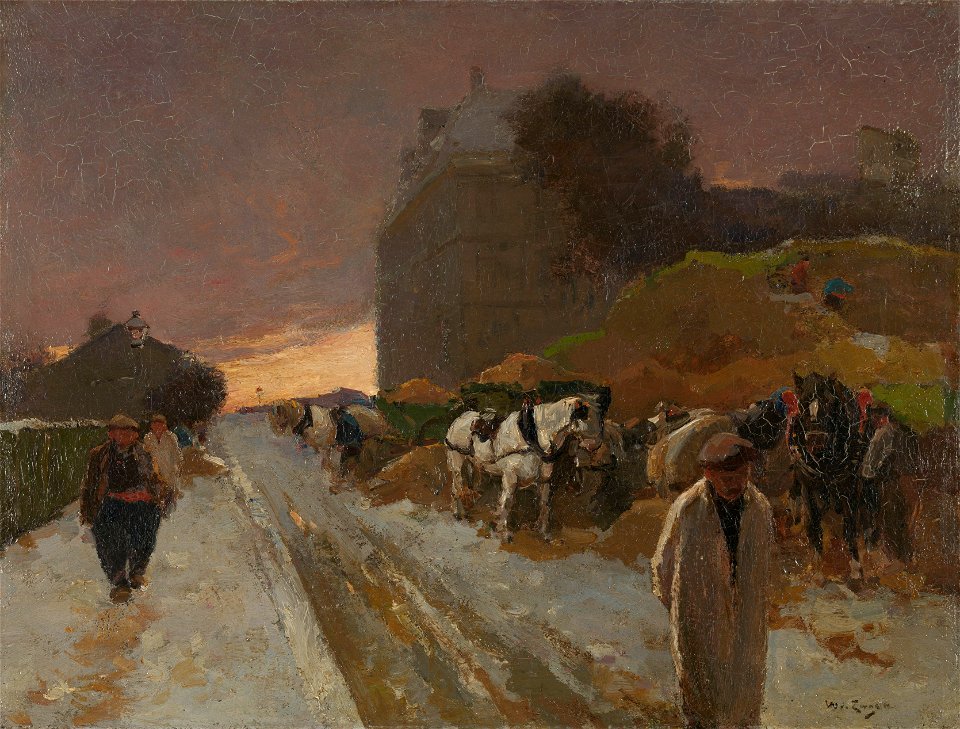Straat in Montmartre, Parijs, bij winter Rijksmuseum SK-A-3362