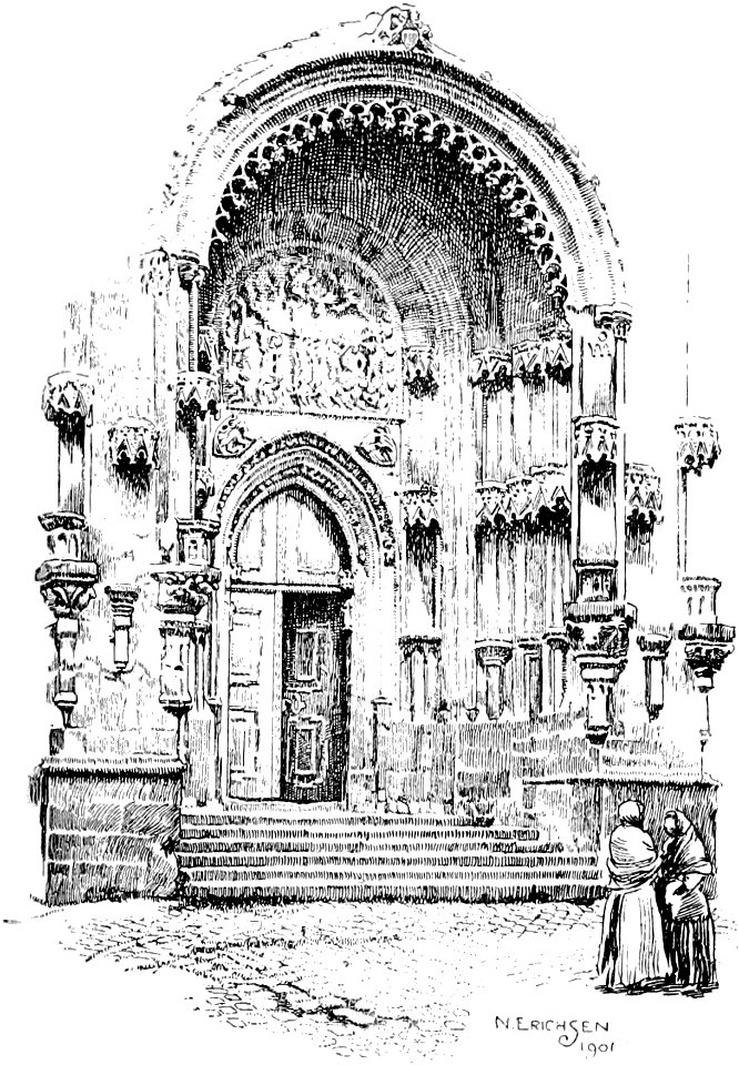 Story of Prague, a porch of Týn Church in Prague