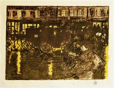 Street on a rainy evening 1899