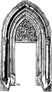 Story of Prague (1920), door of Old Synagogue in Prague. Free illustration for personal and commercial use.