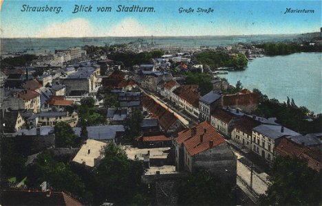 Strausberg, Brandenburg - Stadtansicht und See vom Stadtturm (Zeno Ansichtskarten)