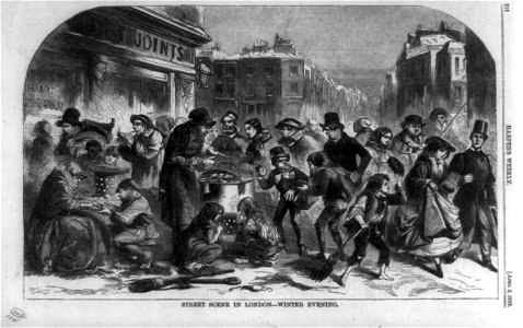 Street scene in London-winter evening - Ts. Nast. LCCN90707481