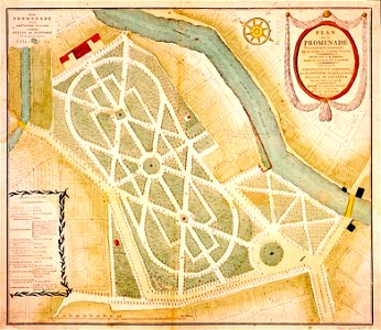 Strasbourg plan du parc du Contades XIXe siècle