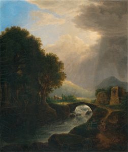 Stredoeurópsky majster - Romantická krajina s mostom - M 166 - Ernest Zmeták Art Gallery