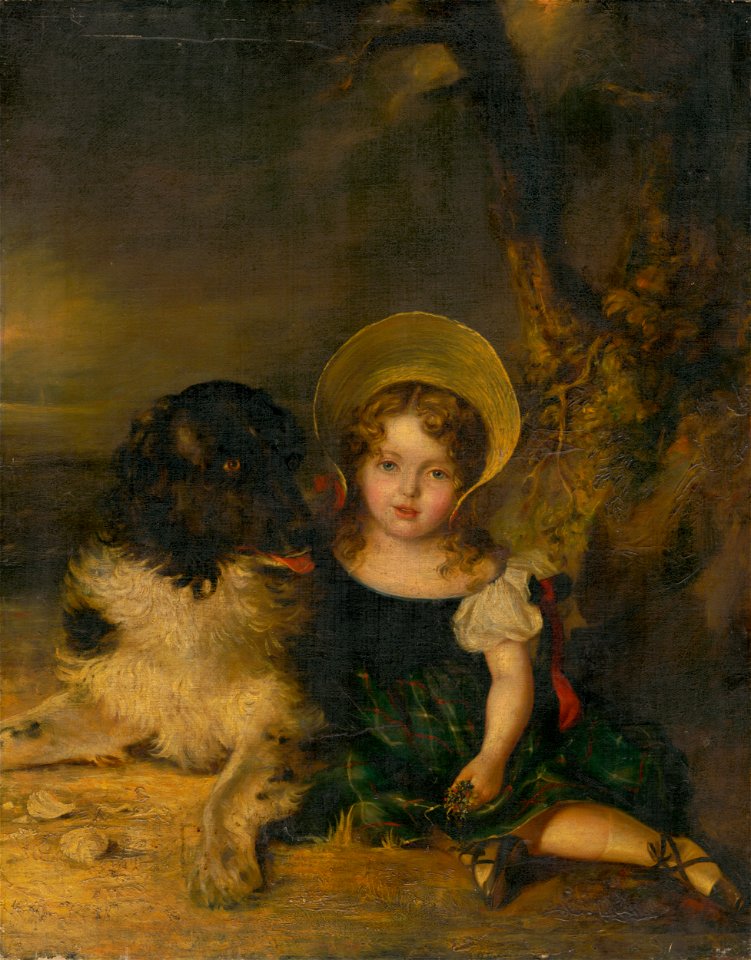 Stredoeurópsky maliar z 19. storočia - Girl with a Dog - O 2988 - Slovak National Gallery