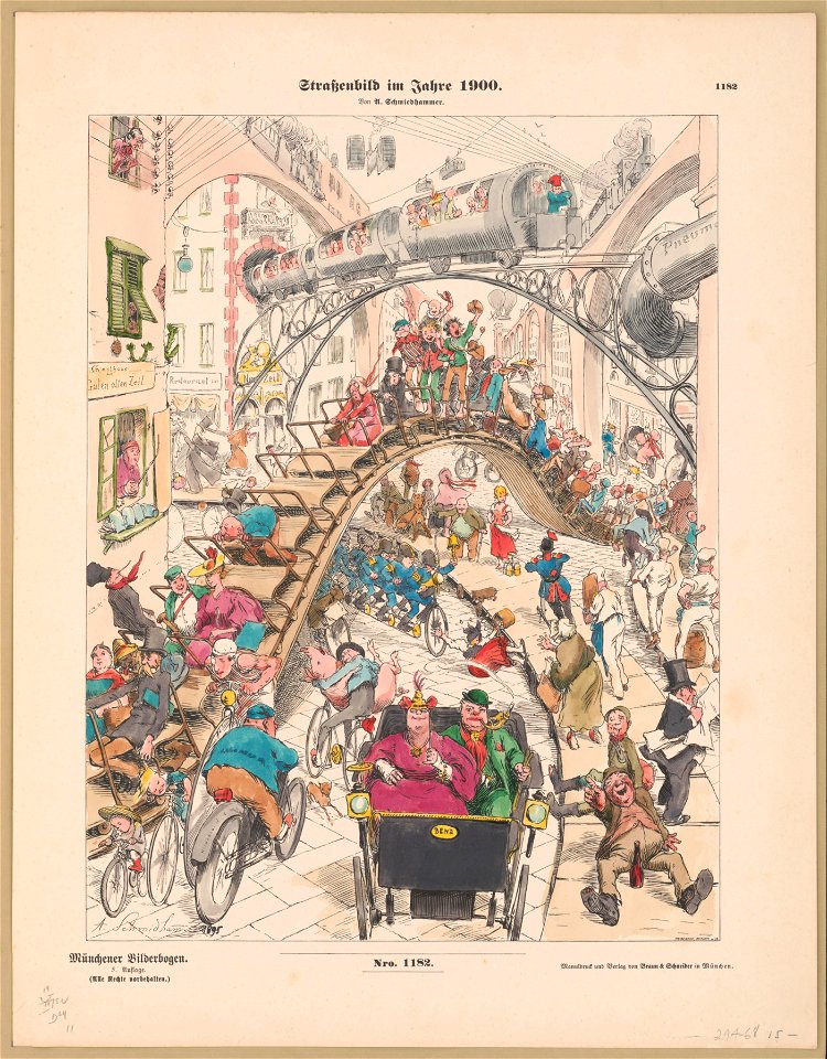 Strassenbild im Jahre 1900 (below) Nro. 1182 LCCN2003671770
