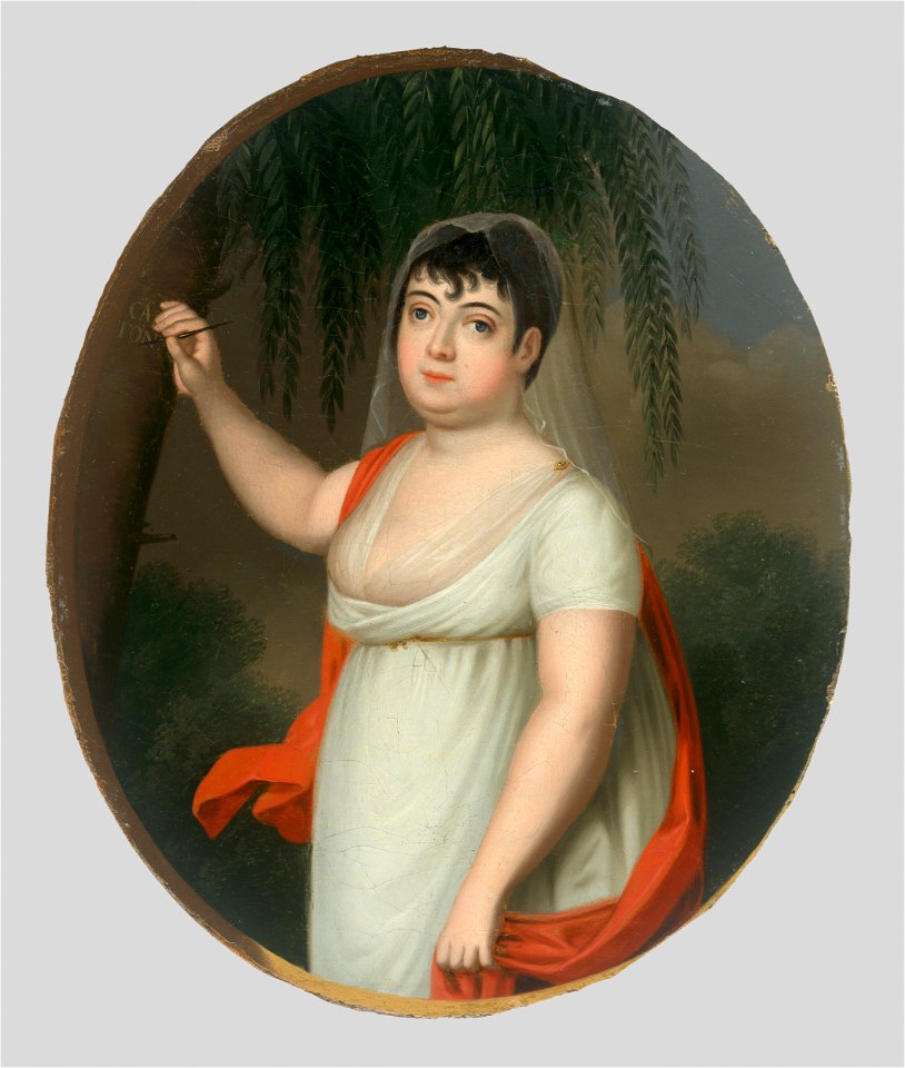 Stredoeurópsky maliar okolo 1800 - Mladá žena pri strome. Anna Katarína Szirmayová, rod.Horváth-Stansith - O 4898 - Slovak National Gallery