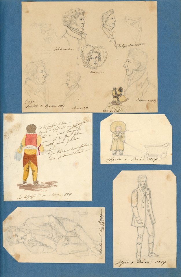 Stredoeurópsky maliar z 19. storočia - Profilové kresby (Baden). Členovia rodiny Zichy počas pobytu v Hornom Bare - K 6232-16 - Slovak National Gallery