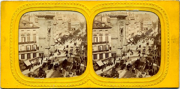 Streets of Paris 2, 1870s–80s. Free illustration for personal and commercial use.