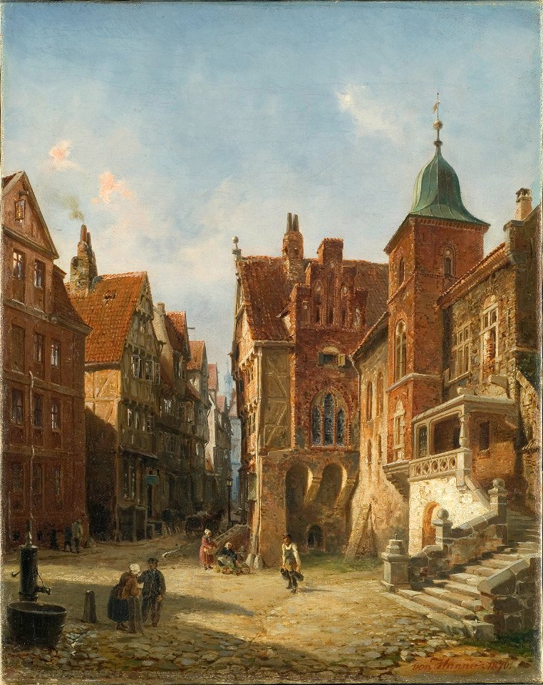 Street in Hamburg. Study in Architecture (Wilhelm von Hanno) - Nationalmuseum - 18271