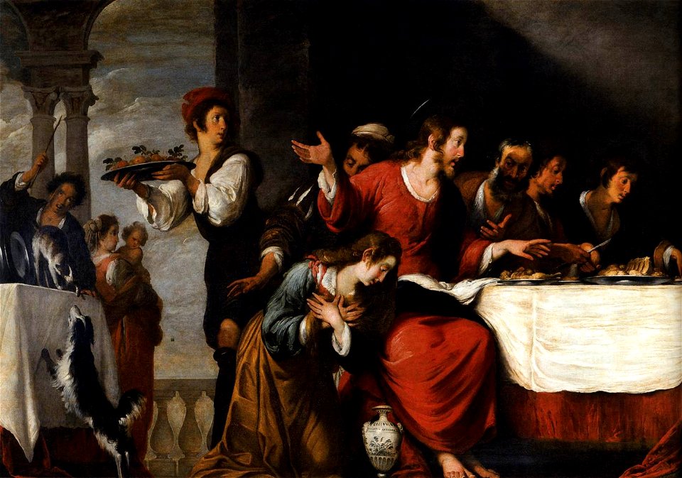Bernardo Strozzi - Banquet at the House of Simon (detail) - WGA21901
