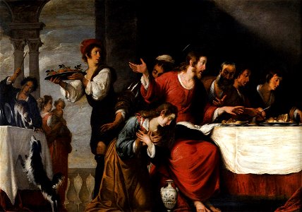 Bernardo Strozzi - Banquet at the House of Simon (detail) - WGA21901. Free illustration for personal and commercial use.