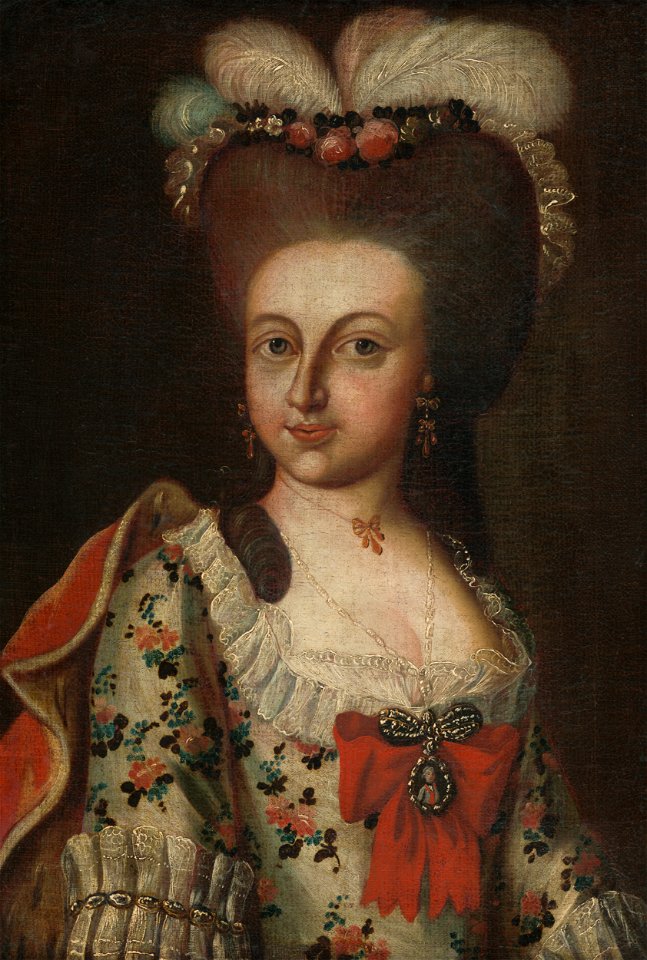 Stredoeurópsky maliar z 2. polovice 18. storočia - Dáma s vysokým účesom - O 191 - East Slovak Gallery
