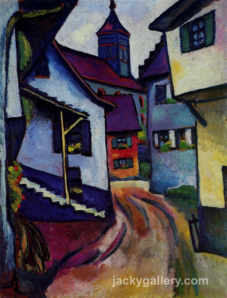 Street with church in Kandern