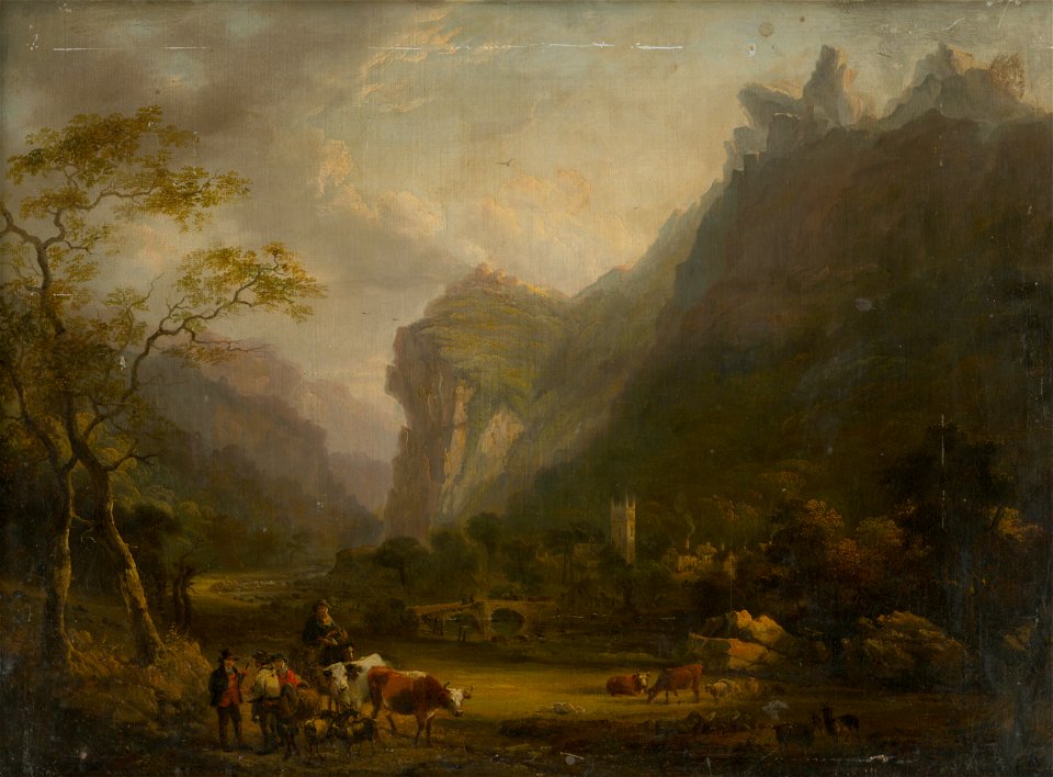 Stredoeurópsky maliar zo začiatku 19. storočia - Mountain Valley with a Figural Group in the Foreground - O 286 - Slovak National Gallery