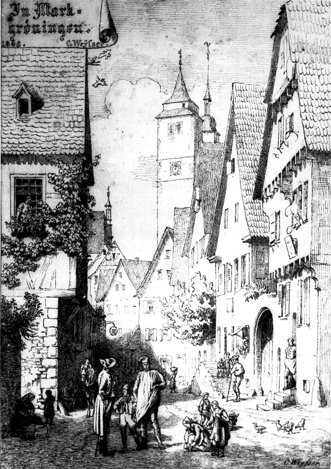 Straßenbild von Markgröningen, Karl Ludwig Weisser