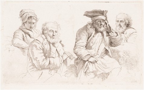 Studie van een oude man en jonge vrouw, objectnr A 16939