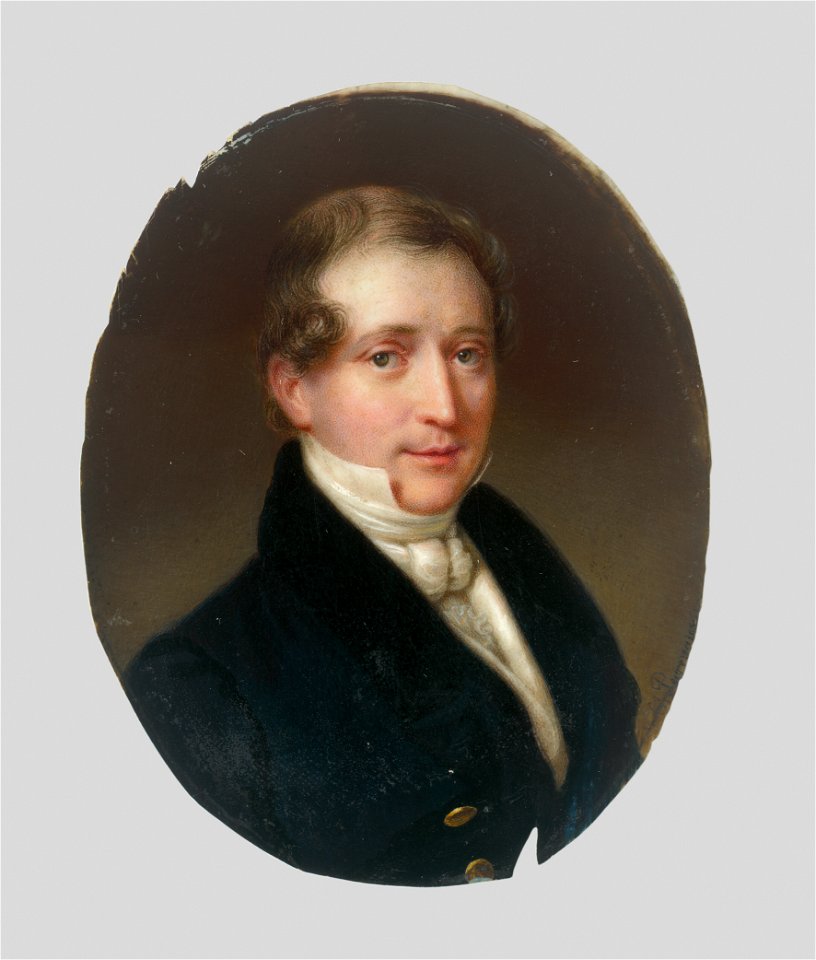 Stredoeurópsky maliar zo začiatku 19. storočia - Portrét muža v modrom žakete - O 2261 - Slovak National Gallery