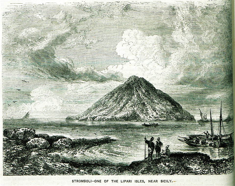 Stromboli – one of the Lipari Isles near Palermo, Sicily - Ainsworth William Francis - 1870