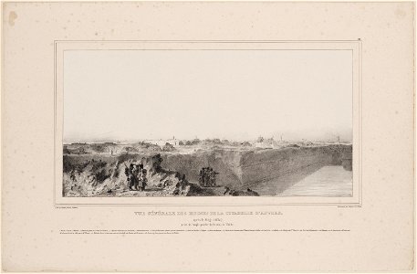 Strijd om de citadel van Antwerpen (vue genérale des ruines de la citadelle d'anvers, après le siége 1832), objectnr A 15343