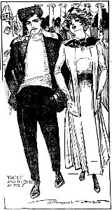 Students at Missouri State University, today's U of M, as drawn by Marguerite Martyn, 1910