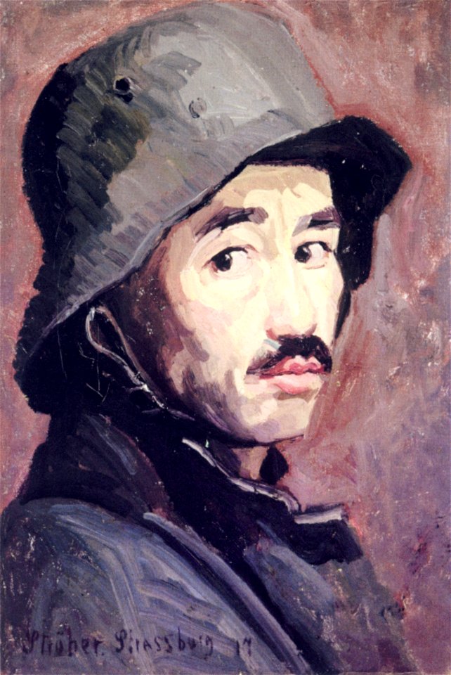 Stroeher-1917-selbstbildnis-stahlhelm