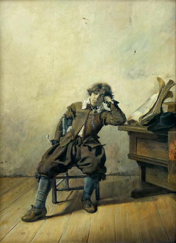 Student at His Desk - Melancholy (1633) by Pieter Codde