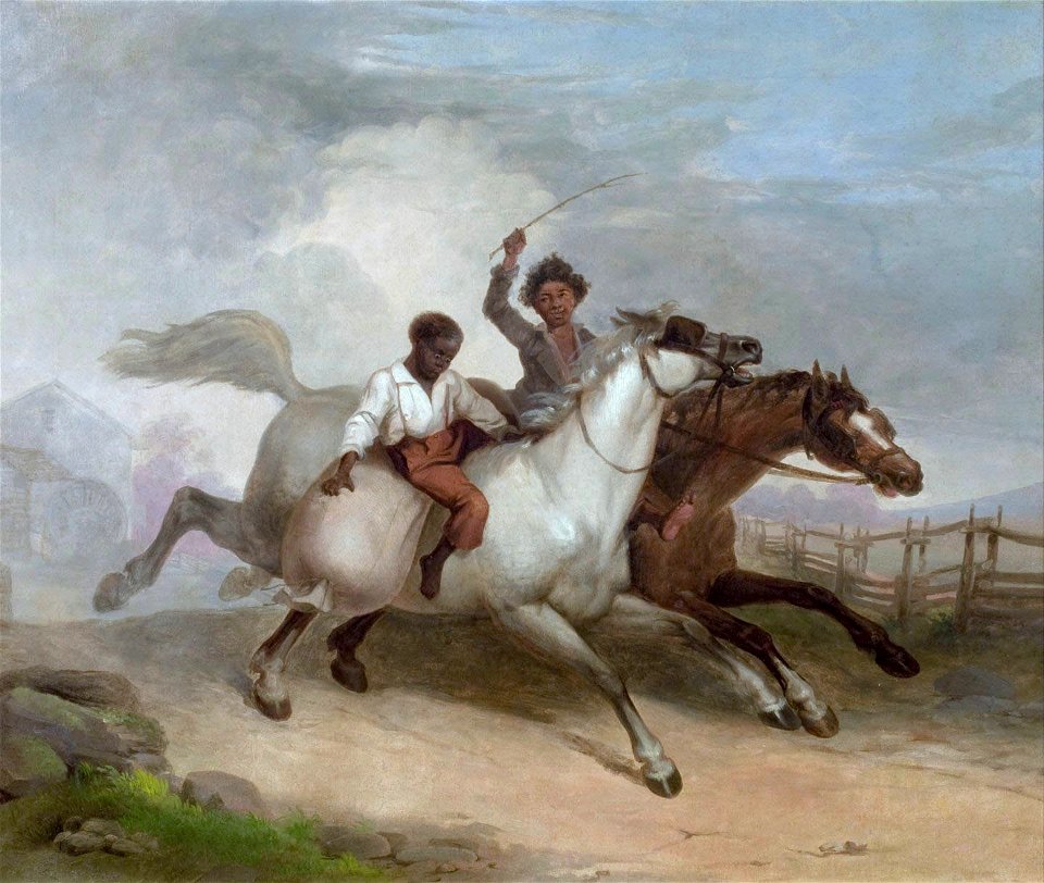 'Mill-boys Racing' by David Hunter Strother, c 1850