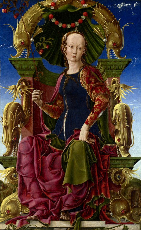 Studiolo di belfiore, calliope di cosmè tura, national gallery di londra