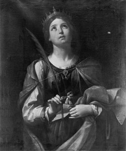 Studio of Guido Reni (Bologna 1575-Bologna 1642) - Saint Catherine of Alexandria - RCIN 405547 - Royal Collection. Free illustration for personal and commercial use.
