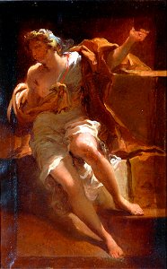 Study of a Female Figure, oil on paper painting by Gaetano Gandolfi