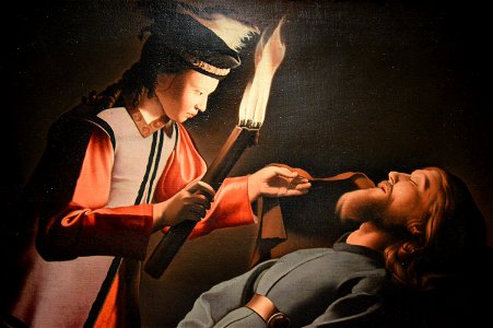 Studio of Georges de La Tour - The Discovery of Saint Alexis (after 1649) detail - NGI