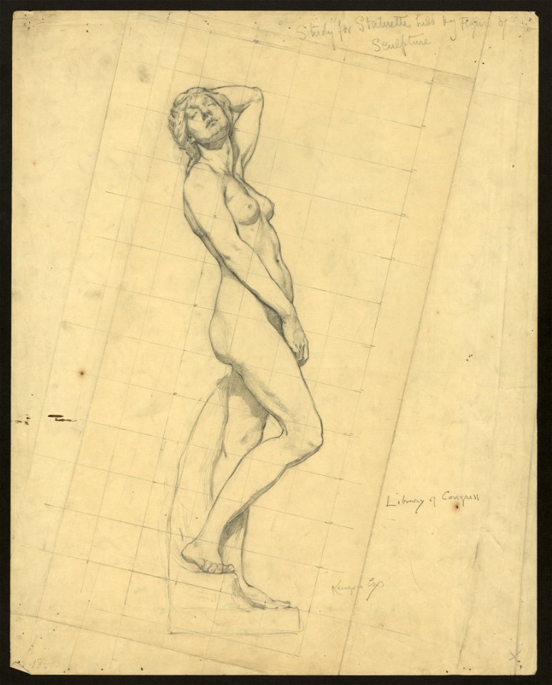 Study for statuette held by figure of Sculpture LCCN2004662300