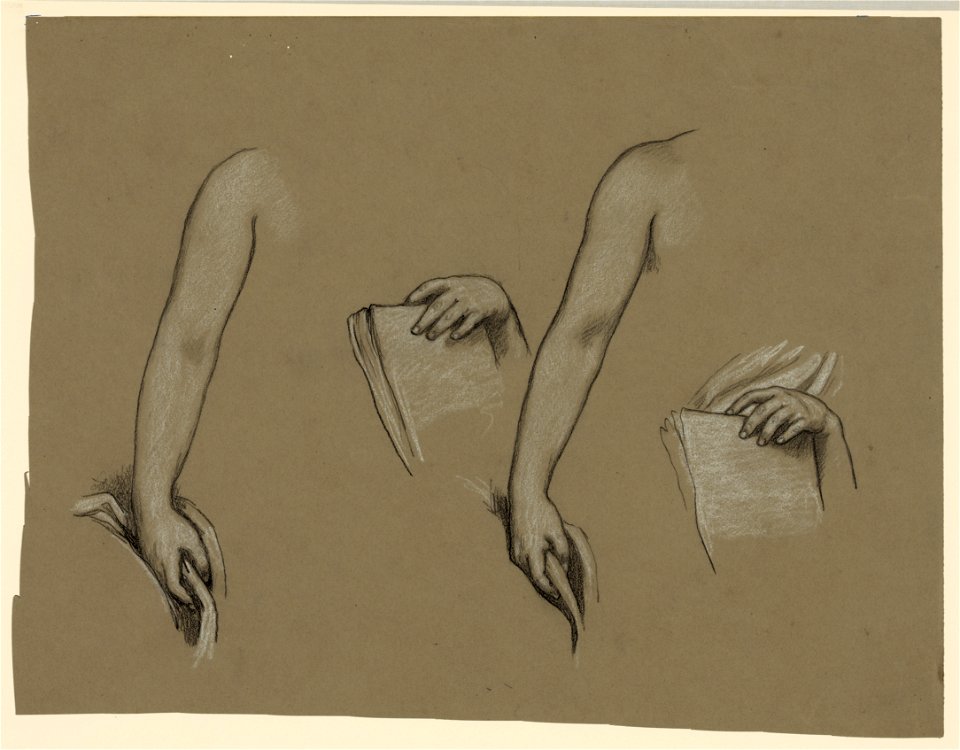 Study of figure holding cloth and book LCCN2004662150