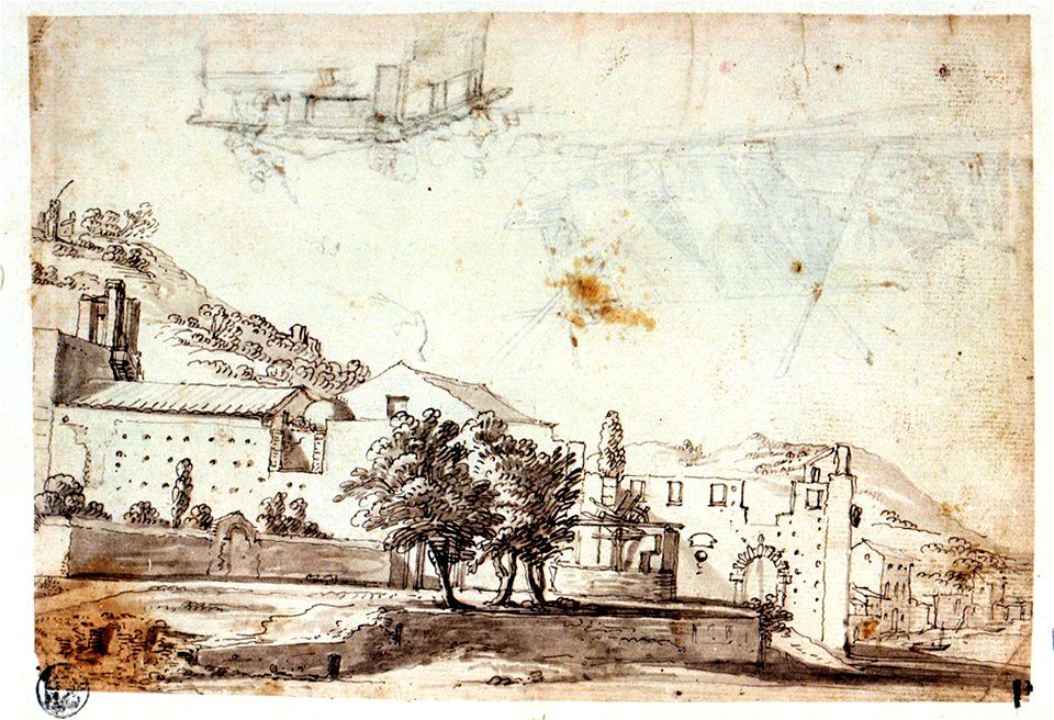 Study of men working on Mediterranean craft with studies of a warship RMG PU8361 2