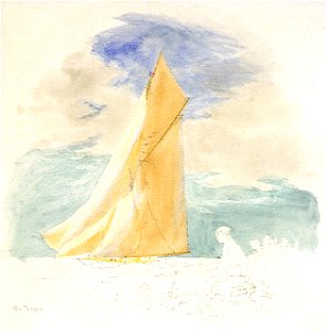 Study of the yacht 'Britannia' from Kaiser Wilhelm II's yacht 'Meteor' at Cowes, 1893 RMG PV0457