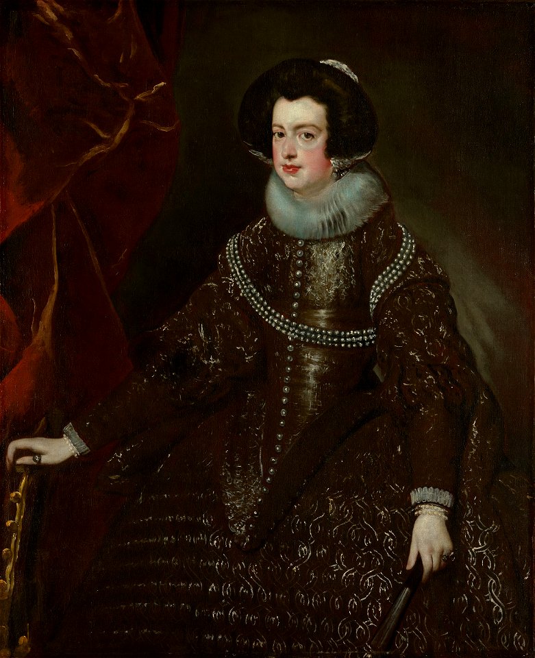 Studio of Diego Rodriguez de Velázquez - Isabella of Bourbon, Wife of Philip IV of Spain - 1954.302 - Art Institute of Chicago