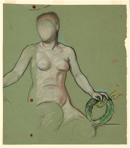 Study of the figure of Peace in Peace and prosperity holding a green wreath LCCN2004662320