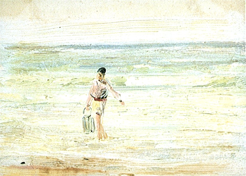 Study of a Figure at the Water’s Edge Carrying a Basket or Fish RMG PU0461