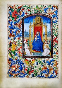 Stundenbuch der Maria von Burgund Wien cod. 1857 Madonna mit Kind und musizierenden Engeln