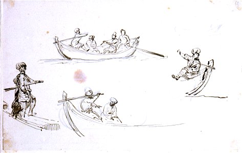 Studies of figures in boats RMG PW6985
