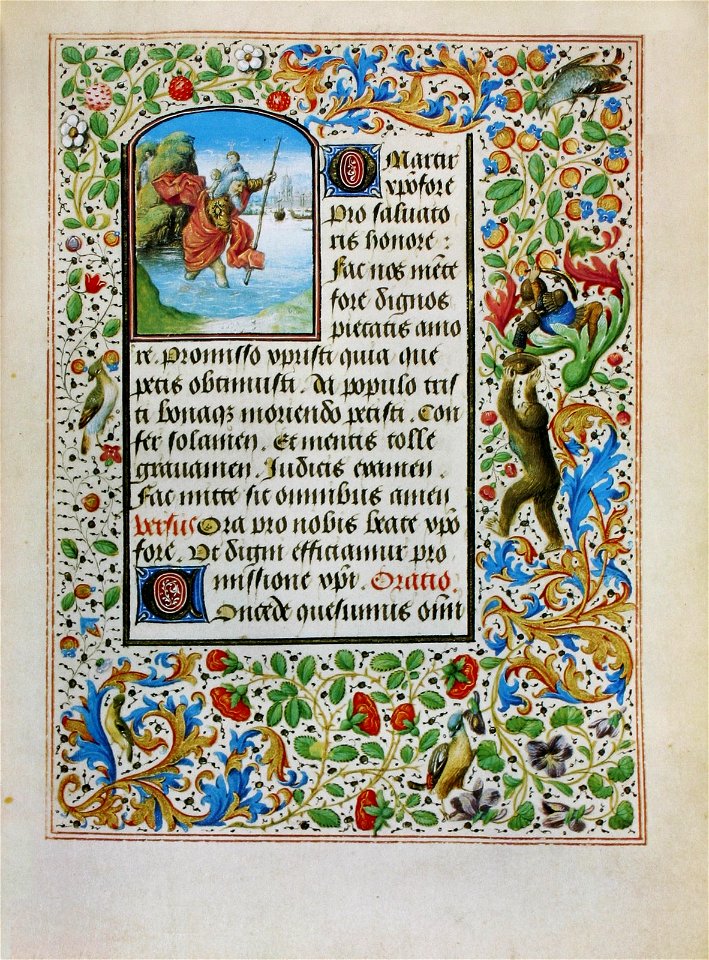 Stundenbuch der Maria von Burgund Wien cod. 1857 Heiliger Christopherus