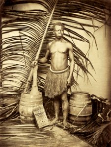 Studio portrait of a Bantu man 1870s