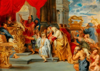 Studio of Peter Paul Rubens - The Sacrifice of the Old Covenant. Free illustration for personal and commercial use.